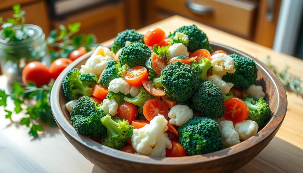 Broccoli and cauliflower salad